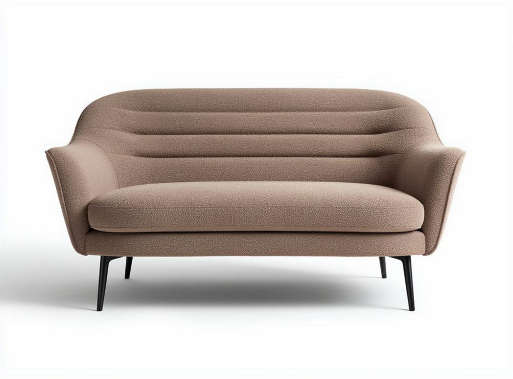 Velvet upholstered pink loveseat with gold legs 80 x 160 x 80cm