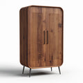 Wooden wardrobe with ribbed design and metal legs 100 x 50 x 150cm