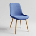 Fabric upholstered dining chair with armrests and black metal legs 60 x 60 x 85cm