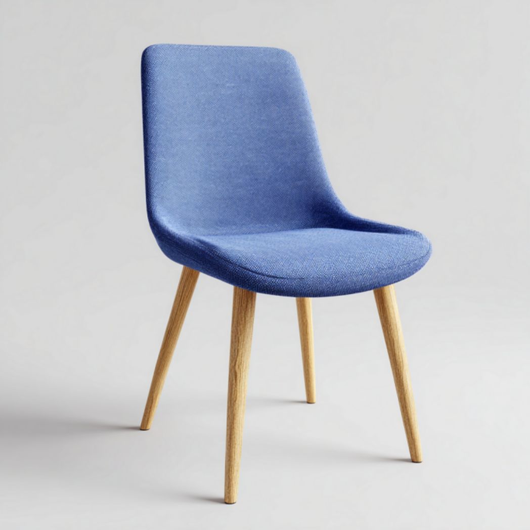 Fabric upholstered dining chair with armrests and black metal legs 60 x 60 x 85cm