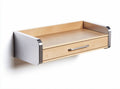 Wall-mounted shelf with drawer made of bamboo and aluminum 60 x 25 x 15cm