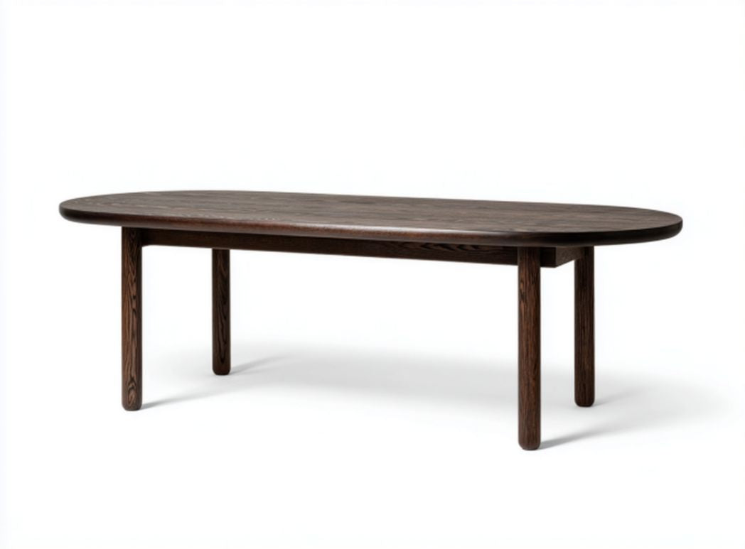 Wooden dining table with stainless steel accents 180 x 90 x 75cm