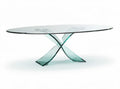 Clear glass dining table for modern interiors 200 x 100 x 75cm